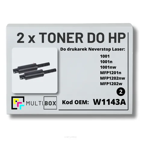 2-PAK Multibox Toner do HP W1143A 143A black Zamiennik
