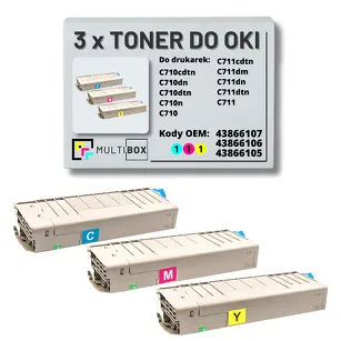 3-PAK Multibox Toner do OKI C710 C711 cyan/magenta/yellow zamiennik