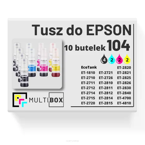 10-PAK Multibox Tusz do EPSON 104 T00P6 T00P1 T00P2 T00P3 T00P4 cyan / magenta / yellow / black zamiennik