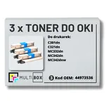 3-PAK Multibox Toner do OKI C301 C321 MC332 MC342 44973536 black zamiennik - 2