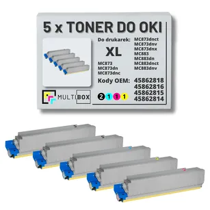 5-PAK Multibox Toner do OKI MC873 MC883 XL black/cyan/magenta/yellow zamiennik