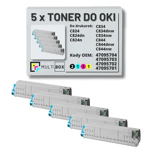 5-PAK Multibox Toner do OKI C824 C834 C844 black/cyan/magenta/yellow zamiennik