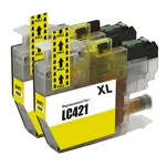2-PAK Multibox Tusz do BROTHER LC421XLY yellow zamiennik - 2