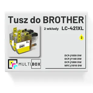2-PAK Multibox Tusz do BROTHER LC421XLY yellow zamiennik