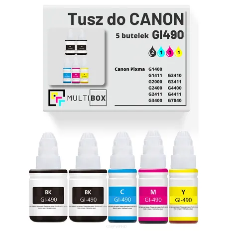 5-PAK Multibox Tusz do CANON GI490 black / cyan / magenta / yellow zamiennik