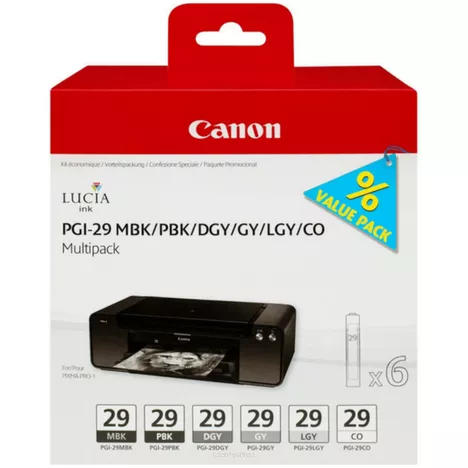 EOL Canon Tusz PGI29 4868B018 oryginalny MBK/PBK/DGY/GY/LGY/CO 6-pak