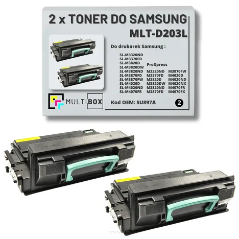 2-PAK Multibox Toner do SAMSUNG M3820 M4020 MLTD203L SU897A 5K Zamiennik