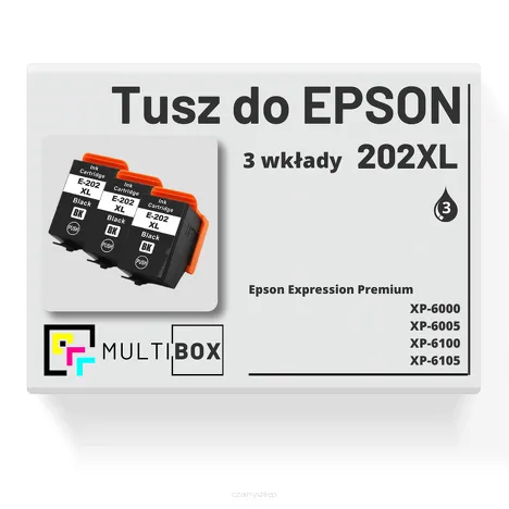 3-PAK Multibox Tusz do EPSON 202XL T02G14 T02G14010 black zamiennik