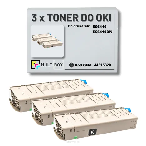 3-PAK Multibox Toner do OKI ES6410 44315320 black zamiennik