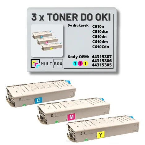 3-PAK Multibox Toner do OKI C610 cyan/magenta/yellow zamiennik