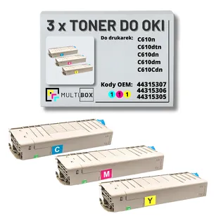 3-PAK Multibox Toner do OKI C610 cyan/magenta/yellow zamiennik