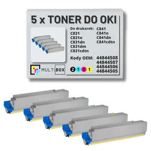5-PAK Multibox Toner do OKI C831 C841 black/cyan/magenta/yellow zamiennik