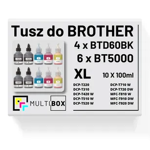 10-PAK Multibox Tusz do BROTHER BTD60BK + BT5000 CMY XL