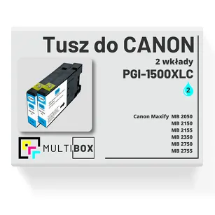 2-PAK Multibox Tusz do CANON PGI1500XLC cyan zamiennik