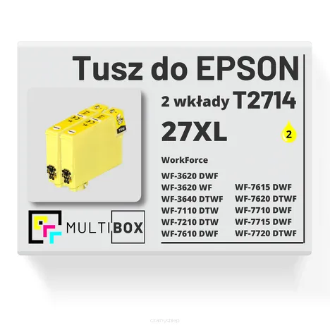 2-PAK Multibox Tusz do EPSON 27XL T2714 C13T27144010 yellow zamiennik