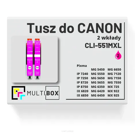 2-PAK Multibox Tusz do CANON CLI551MXL magenta zamiennik