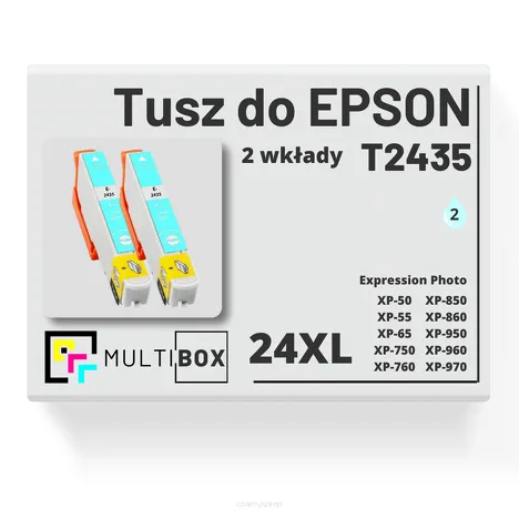 2-PAK Multibox Tusz do EPSON 24XL T2435 C13T24354010 light cyan zamiennik