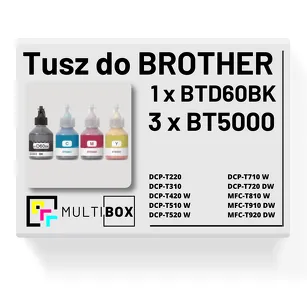 4-PAK Multibox Tusz do BROTHER BTD60BK + BT5000 CMY