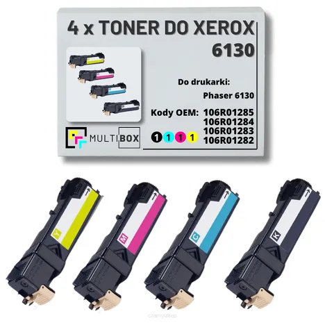4-PAK Multibox Toner do XEROX 6130 106R01285 106R01284 106R01283 106R01282 2.5K/3x1.9K CMYK zamiennik