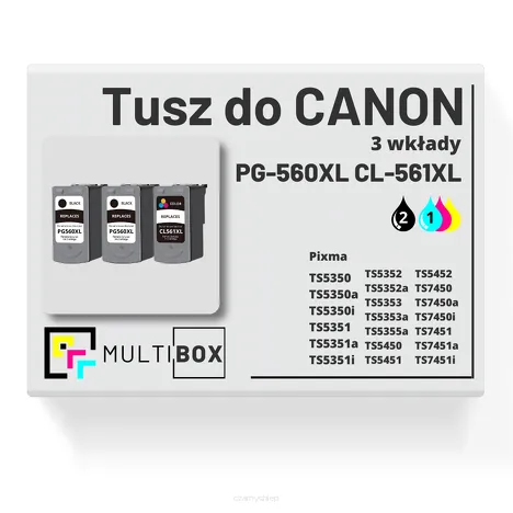 3-PAK Multibox Tusz do CANON PG560XL CL561XL black / color zamiennik