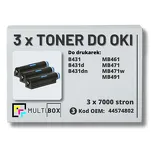 3-PAK Multibox Toner do OKI B431 MB461 MB471 MB491 44574802  zamiennik - 2