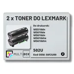 2-PAK Multibox Toner do LEXMARK MS510 MS610 502U 50F2U00 2x20.0K zamiennik - 2