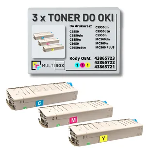 3-PAK Multibox Toner do OKI C5850 C5950 MC560 cyan/magenta/yellow zamiennik