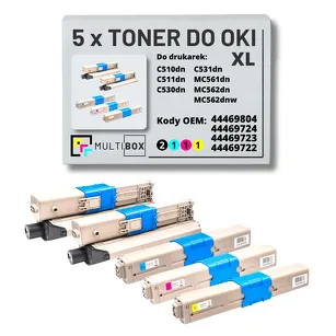 5-PAK Multibox Toner do OKI C510 C511 MC562 XL black/cyan/magenta/yellow zamiennik