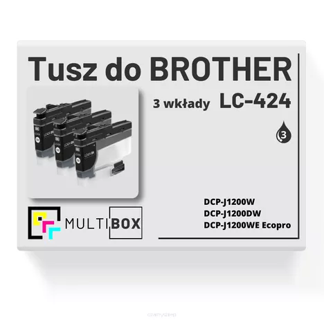Tusz do BROTHER LC424BK 3-pak black zamiennik Multibox
