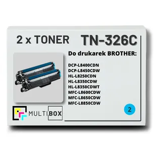 2-PAK Multibox Toner do BROTHER TN326C Cyan zamiennik