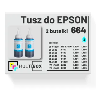 2-PAK Multibox Tusz do EPSON 664 T6642 C13T66424A cyan zamiennik