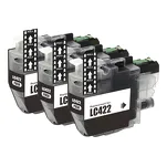 3-PAK Multibox Tusz do BROTHER LC422BK black zamiennik - 2
