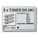 3-PAK Multibox Toner do OKI C532 MC563 46490404 black zamiennik - 2