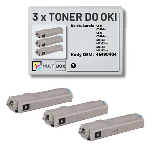 3-PAK Multibox Toner do OKI C532 MC563 46490404 black zamiennik
