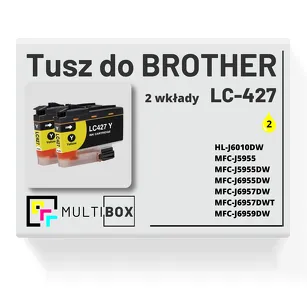 2-PAK Multibox Tusz do BROTHER LC427Y yellow zamiennik