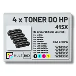 4-PAK Multibox Toner do HP 415X CMYK W2030X W2031X W2032X W2033X zamiennik BEZ CHIPA - 2