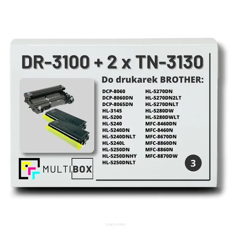 3-PAK Multibox 2x Toner + 1x Bęben do BROTHER TN3130 DR3100 zamiennik