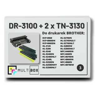 3-PAK Multibox 2x Toner + 1x Bęben do BROTHER TN3130 DR3100 zamiennik