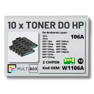 Toner do HP W1106A Laser 106A 107a 135a 137wg 138fw 10-pak zamiennik Multibox
