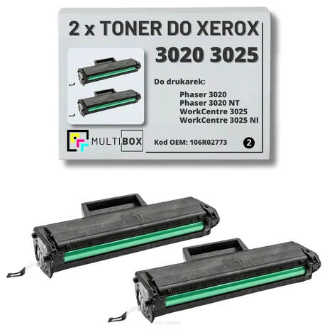 2-PAK Multibox Toner do XEROX 3020 3025 106R02773 1.5K zamiennik