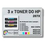 3-PAK Multibox Toner do HP 207X CMY W2211X W2212X W2213X zamiennik BEZ CHIPA - 2
