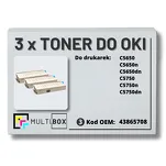 3-PAK Multibox Toner do OKI C5650 C5750 43865708 black zamiennik - 2