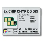 2-PAK Multibox zestaw Chipów do OKI B431 MB461 MB471 MB491 44574802 2x7,0K - 2