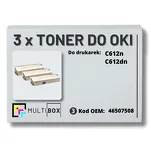 3-PAK Multibox Toner do OKI C612 46507508 black zamiennik - 2