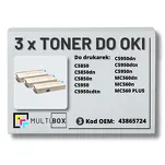3-PAK Multibox Toner do OKI C5850 C5950 MC560 43865724 black zamiennik - 2