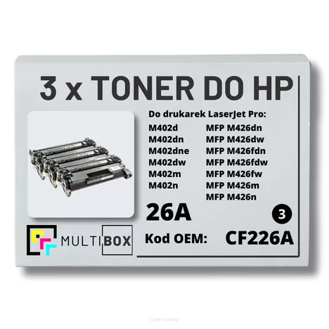Toner do HP CF226A 26A M402 M426 3-pak Zamiennik Multibox