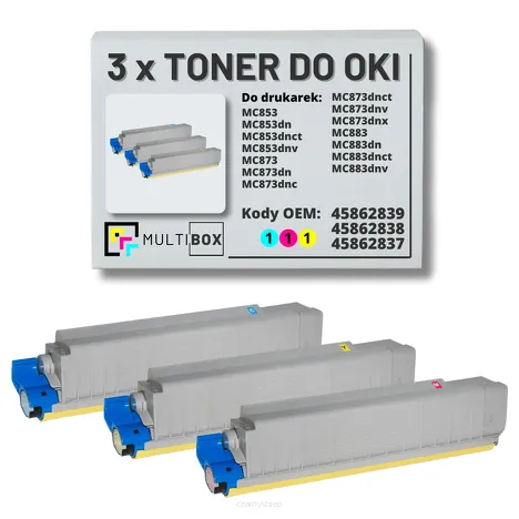 3-PAK Multibox Toner do OKI MC853 MC873 cyan/magenta/yellow zamiennik