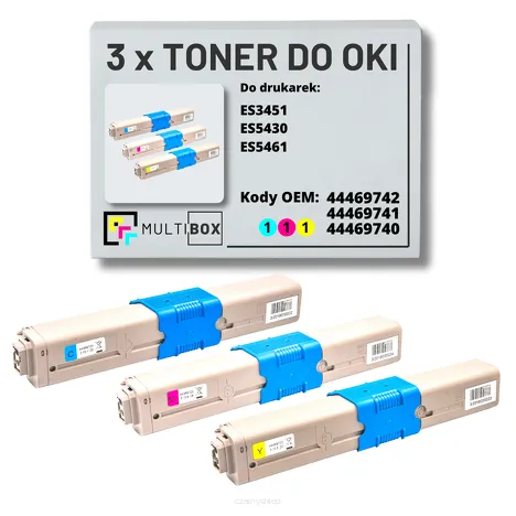 3-PAK Multibox Toner do OKI ES3451 ES5430 ES5461 cyan/magenta/yellow zamiennik