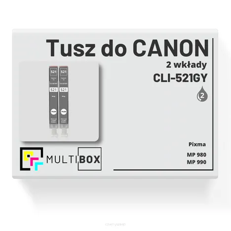 2-PAK Multibox Tusz do CANON CLI521GY grey zamiennik