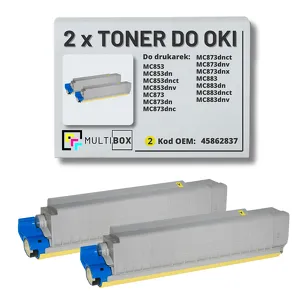 2-PAK Multibox Toner do OKI MC853 MC873 45862837 yellow zamiennik